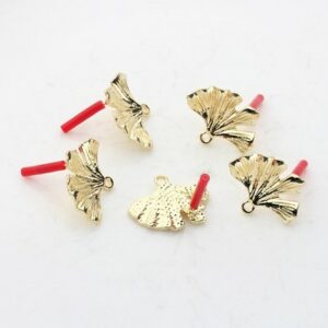 KC Gold Ginkgo Leaf Stud Connector