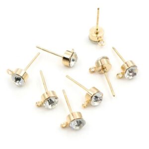 Gold Rhinestone Stud Connector