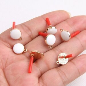 White & Gold Round Stud Connectors