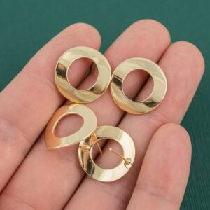 Donut Stud Connector - Stainless Steel Gold