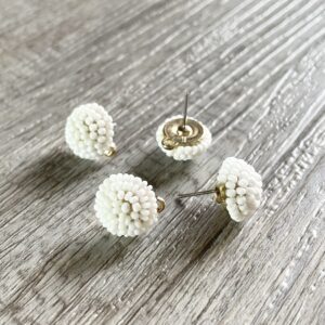 Round Stud Connector with White Beaded Detail