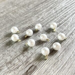 Faux White Pearl Pendant Connector -
