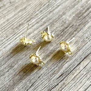 Pearl Flower Connector - Gold Plated & 925 Silver Post