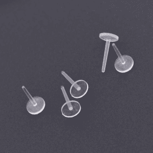 Hypoallergenic Earring Post 5mm - Transparent