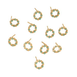 Jade Rhinestone Wreath Stud Connector