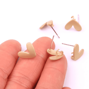 Heart Stud Connector - Matte Gold