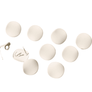 Wavy Round Stud Connector - Matte Ivory
