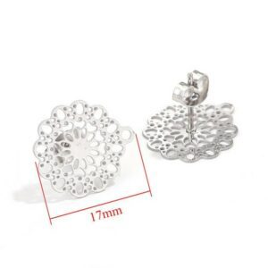 Filigree Stud Connectors - Stainless Steel