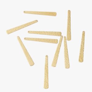 Hammered Long Bar Connectors - Gold