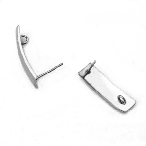 Rectangle Stud Connector - Stainless Steel Silver
