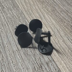 Wavy Round Stud Connector - Matte Black