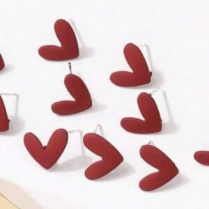 Heart Stud Connector - Matte Burgundy