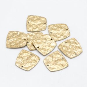 Hammered Trapezium Connectors - Gold