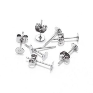 SS Earring Post 4mm & SS Butterflies