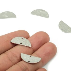 Semi Circle Connectors - Silver