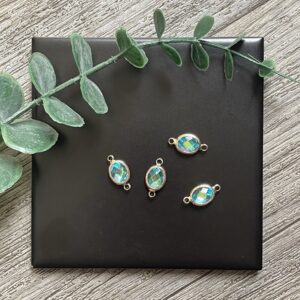 Iridescent Oval Pendant Connector