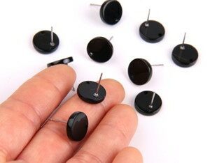 Black Acrylic Round Stud Connector