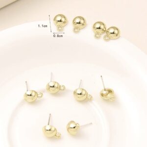 Half Circle Connector - Gold Plated with 925 Silver Post