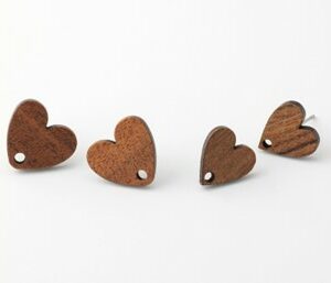 Heart Wooden Connector with Stainless Steel Pin