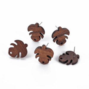 Monstera Leaf Wooden Connector with Stainless Steel pin