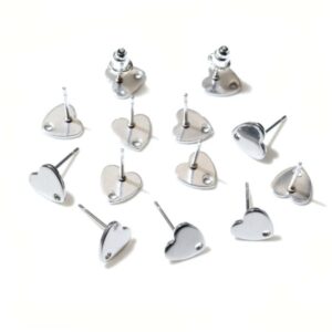 Heart Stud Connectors - Stainless Steel
