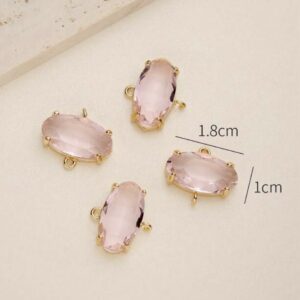 Blush Pink Oval Crystal Connectors