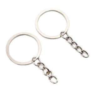 5pcs Silver Split Keyring with Chain
