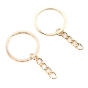 5pcs KC Gold Split Keyring with Chain