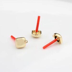 Square Connector - Gold Plated & 925 Silver Post