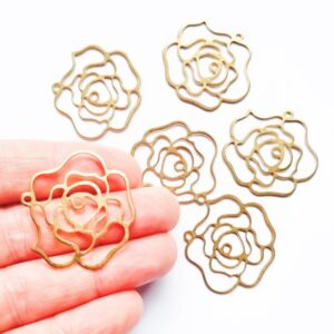 Rose Pentant Connector (Brass)