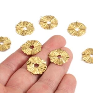 Ruffled Donut Pendant Connector (Brass)