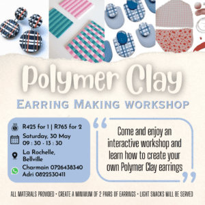 Polymer Clay Earring Workshop 30 May 2026